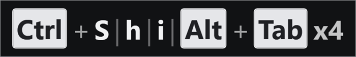 The same sequence with a vertical bar between presses