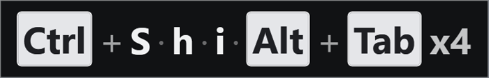The sequence with a middot between presses
